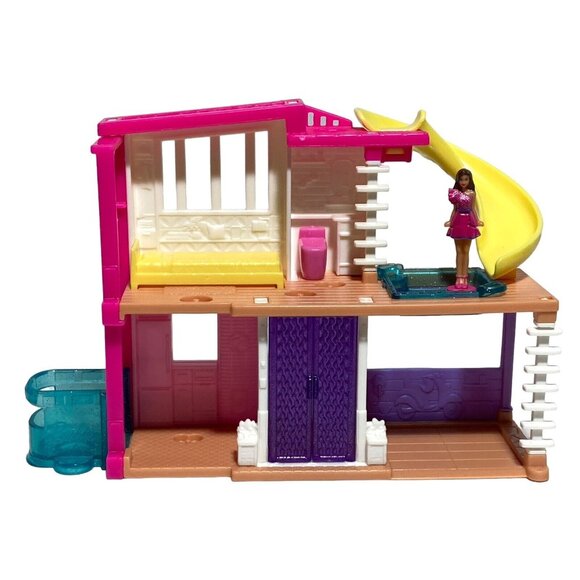 Mini BarbieLand Dreamhouse & Mini Barbie Doll Elevator Slide Pool #HYF47 Mattel - Picture 3 of 16